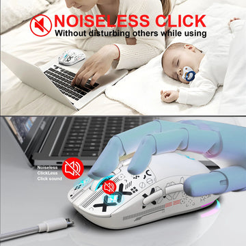 T90 Serie - Draadloze Bluetooth Muis - Opladbaar - Stil Schakelaars - RGB - Voor Gamers - Model T90 Apsilon