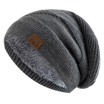 Winter Collectie - Beanie Muts - Slouchy Design - Met Bont Voering - Gebreide - Voor Heren en Dames Apsilon