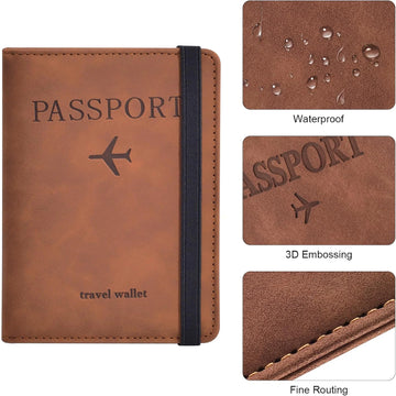 Passport Holder for Travel Essentials Passport Wallet Cover Case for Travel Accessories,Passport Book Holders for Women/Men Apsilon