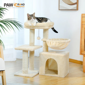Kleine Kattentoren - Kattentoren - Met Krabpalen - Grote Hangmat - Kattenactiviteit - Voor Indoor Katten - Model AMT0208 Apsilon