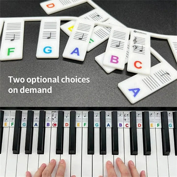 Miwayer - Piano Toetsenbord Stickers - Verwijderbaar - Zonder Lijm - Piano Noten Gids - Voor Beginners - 88/61 Model Apsilon