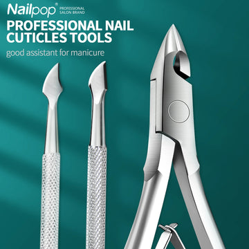 Nailpop - Nagelknipper Set - Roestvrij Staal - Cuticula Pusher - Manicure - Voor Thuisgebruik - Model NP Apsilon
