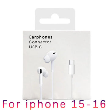 Wired Earphones Type c Earbuds for Apple Lightning Headphones with Line Iphone 5 6 8 7 Plus X XS MAX XR 10 11 12 13 14 Pro 15 16 Apsilon
