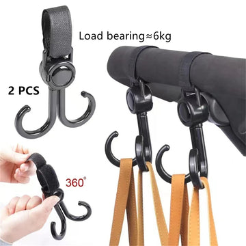 Baby Serie - Kinderwagenhaak - Draaibaar 360 Graden - Pu Leer - Haak - Voor Ouders - Model 360 Apsilon