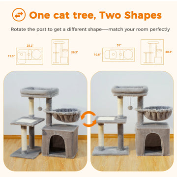 Kleine Kattentoren - Kattentoren - Met Krabpalen - Grote Hangmat - Kattenactiviteit - Voor Indoor Katten - Model AMT0208 Apsilon