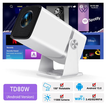 ThundeaL Beamer 4K Volledig HD Android WiFi Thuisbioscoop Voor Thuisgebruik TD80W Apsilon