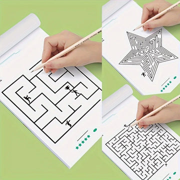 Maze Training Book, Used to Improve Concentration, a Puzzle Game Designed to Enhance Students' Thinking and Attention, an Intellectual Development Toy, a Fun Holiday Gift, a Maze Game Book. Apsilon