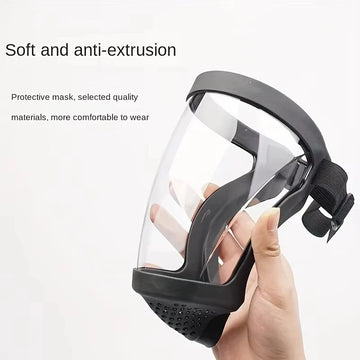 Veiligheidsreeks - Volledig Gezicht Masker - Transparant - Herbruikbaar - Bescherming - Voor Volwassenen en Tieners - Model Standaard Apsilon