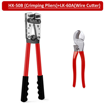 Heavy-Duty Battery Cable Crimping Tool Kit, 8-1/0 AWG Range, Wire Crimp Connector Assortment Car Auto Copper Ring Terminal Apsilon