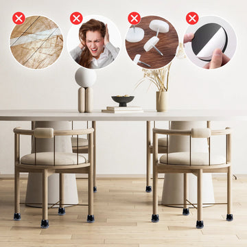 Siliconen - Stoelpootbeschermers - Anti-Slip - Geluiddempend - Vloerbeschermers - Voor Houten Vloeren - 16 Stuks Apsilon