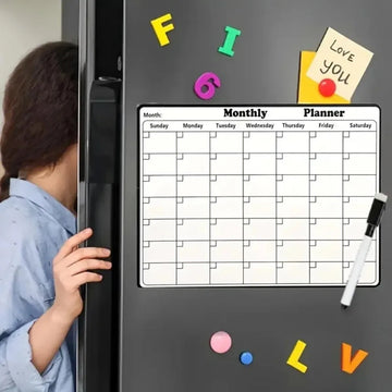 Stijlvol - Magnetische Kalender - Droogwisbaar - Maandelijks - Planner - Voor Keukenliefhebbers Apsilon