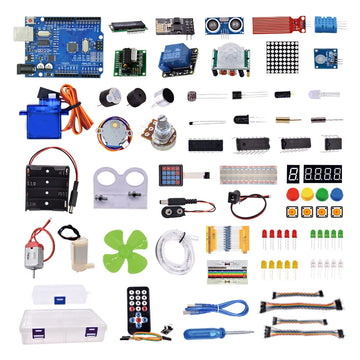Super Starter kit with wifi module, 130 motor, HC-SR501, 1602, relay, water sensor, HC-sr04, RGB module for Arduino Diy Kit Apsilon
