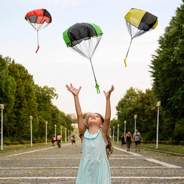 Parachute Serie - Vliegend Speelgoed - Knopenvrij Ontwerp - Buitenavontuur - Parachutemannen - Voor Kinderen en Meisjes Apsilon