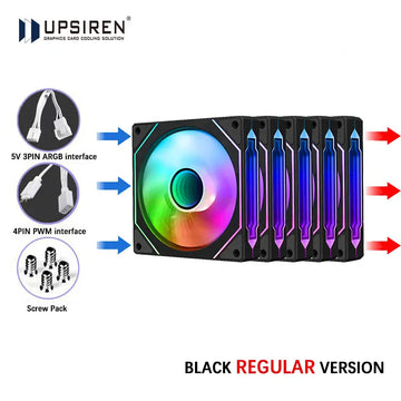 UPSIREN UF-1 PRISM 4 PRO 5PCS Computer Chassis Fan 12cm ARGB 4Pin PWM Quiet Cooling Fan 12V Large Air Volume 45.2CFM/600-1500RPM Apsilon