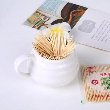 1000pcs Green Environmentally Friendly Bamboo Production Disposable Double-sided Fine Toothpicks Healthy Household Durable Apsilon