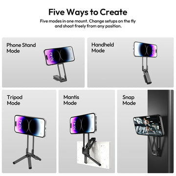 Ulanzi MA38 Mobile Phone Photography Stand Selfie Stick Double Magnetic Overhead Tripod for Samsung Xiaomi Huawei iPhone Vivo Apsilon
