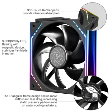 Thermalright TL-M12Q X3 120mm PC Case Cooling Fans, Daisy-Chain | 2000RPM | High Airflow | ARGB | Dual Infinity Mirrors Lighting Apsilon