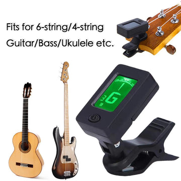 Professional Clip-On 360 Degree Acoustic Guitar Tuner LCD Screen Electric Digital Tuner For Acoustic Guitar Ukulele Accessories Apsilon