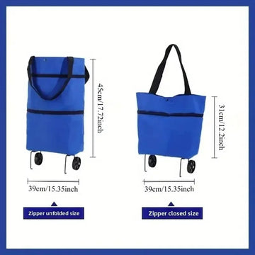 Foldable Portable Shopping Cart with Wheels | Lightweight Backpack-Style Hand Cart for Home Use Apsilon