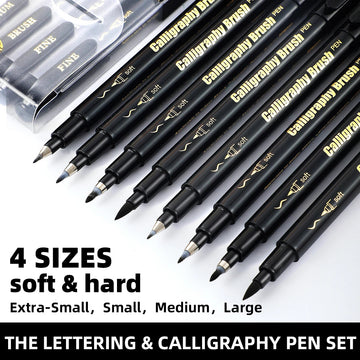 Calligrafie - Pennenset - 4 Stuks - Zwart - Fijne Markers - Handlettering - Voor Beginners - Manga Pen Apsilon