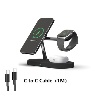 3 in 1 - Draadloze Lader Stand - Snel Opladen - Magnetisch - Oplader - Voor Apple Gebruikers - iPhone 12-16 Apsilon