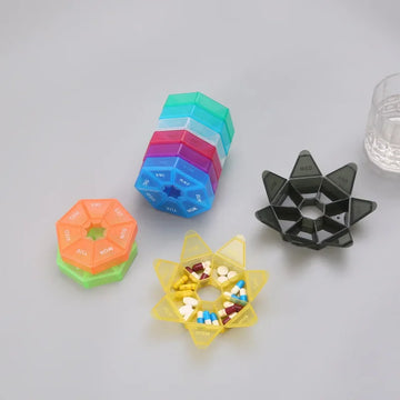 Mini Small Portable Travel Vitamin Pill Box Pills Cases Container Organizer Storage Tablets 7 Days Grids Medicine Fish Oils Apsilon
