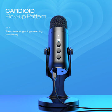 Haomuren - USB Microfoon - Condenser - Real-time Geluid - Noise Annulering - Opname - Voor Gamers en Podcasters - Model 2023 Apsilon