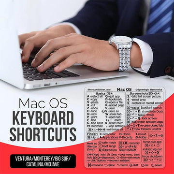 Shortcuts Sticker for Mac OS System 2025 New Shortcut Key Sticker for 13-16" MacBook Pro 13 /Air 13 Windows Word Excel Decal Apsilon