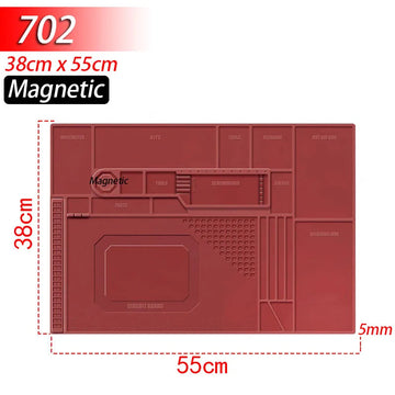 Silicone - Soldeermat - Hittebestendig 932°F - Antistatisch - Magnetisch - Soldeer - Voor Elektronica Reparateurs Apsilon