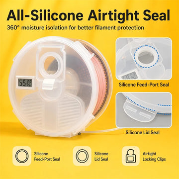 Airtight Wall Hanging 3D Filament Dry Box Humidity Temperature Meter Equipped Smooth Feeding 1KG Filament Drying Storage Holder Apsilon