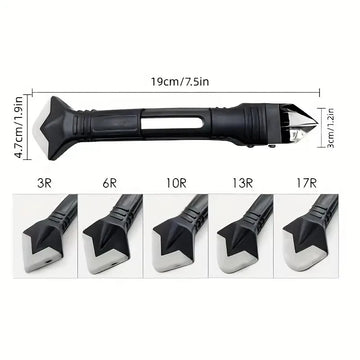 Silicone Scraper Squeegee Glue Remover Knife Caulking Angle Beauty Crack Trowel Tool Grout Scraper Kit 5in1 Multifunctional Home Apsilon