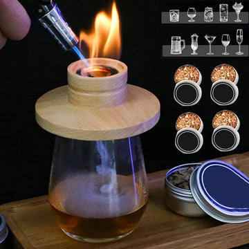 Houten Cocktail Rookapparaat Kit - Voor Whiskey En Tequila - Met Rookkap En 4 Dozen Rookapparaat Voor Bar - Gebruikers Stijl A/B Apsilon