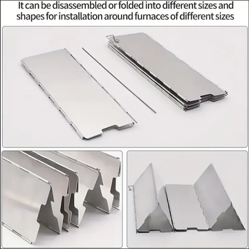 Aluminium Legering - Fornuis Windscherm - Ultralicht - Opvouwbaar - Kamperen - Voor Outdoor Liefhebbers - Model 8/10 Platen Apsilon