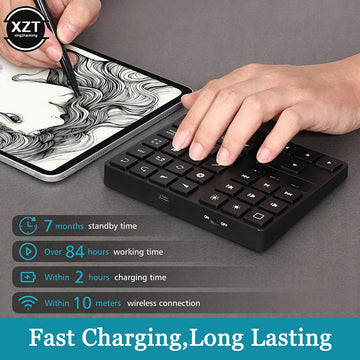 Bluetooth Toetsenbord Draadloos Bluetooth 5.0 35 Toetsen Numeriek Voor Mac en iPad Gebruikers Model 35Keys Apsilon