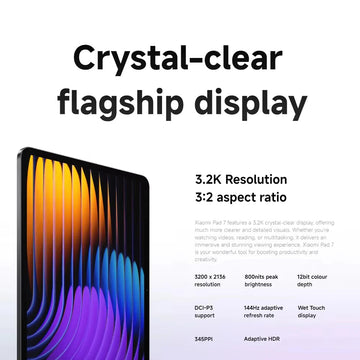 Xiaomi - Tablet - Snapdragon 7+ Gen 3 - 3.2K 144Hz Display - Krachtig - Voor Gebruikers - Pad 7 Apsilon