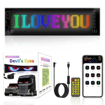 LED Ogen - LED Matrix Paneel - Fel RGB Lichten - App Besturing - Scrollend - Voor Vrachtwagen - Model 2121 Apsilon