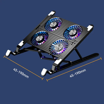New Laptop Cooler Base Stand Foldable Laptop Cooling Pad Portable Adjustable Notebook Stand for 13-17.3 Inch with 4 Fans Apsilon
