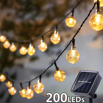 Solar String Lights Outdoor Crystal Fairy Light Chritmas Garland 8 Modes Waterproof Patio Light for Garden Party Decor Apsilon