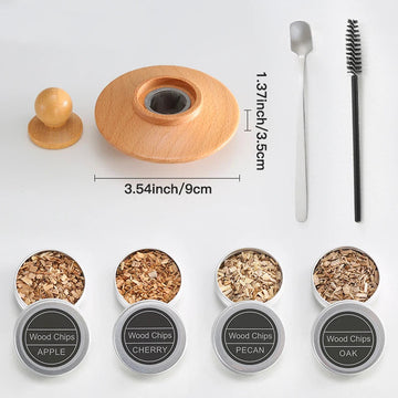 Houten Cocktail Rookapparaat Kit - Voor Whiskey En Tequila - Met Rookkap En 4 Dozen Rookapparaat Voor Bar - Gebruikers Stijl A/B Apsilon
