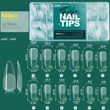 Nailpop - Zachte Gel Nageltips - 600 Stuks - Volledige Dekking - Meerdere Vormen - Nagelaccessoires - Voor Nagelenthousiastelingen - Model 600PCS Apsilon