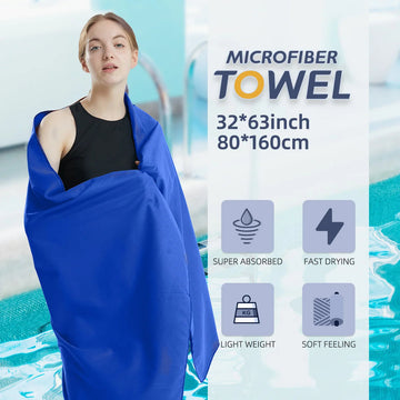 Microvezel Serie - Handdoek - Sneldrogend - Zacht en Licht - Multifunctioneel - Voor Sport en Reizen - Model Basic Apsilon