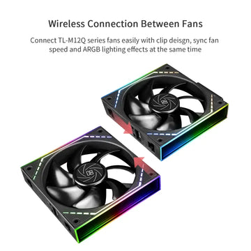 Thermalright TL-M12Q X3 120mm PC Case Cooling Fans, Daisy-Chain | 2000RPM | High Airflow | ARGB | Dual Infinity Mirrors Lighting Apsilon