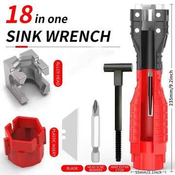 OUDISI - Badkamer en Keuken Kraan Reparatie Tool Set - 18-in-1 - 24-in-1 - Sleutels - Voor Doe-het-zelvers - Model 18-24 Apsilon
