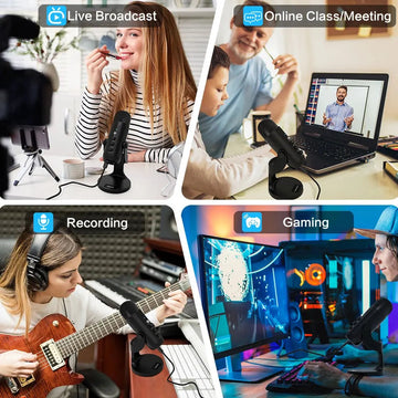 Haomuren - USB Microfoon - Condenser - Real-time Geluid - Noise Annulering - Opname - Voor Gamers en Podcasters - Model 2023 Apsilon