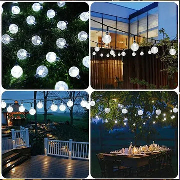 Solar String Lights Outdoor Crystal Fairy Light Chritmas Garland 8 Modes Waterproof Patio Light for Garden Party Decor Apsilon
