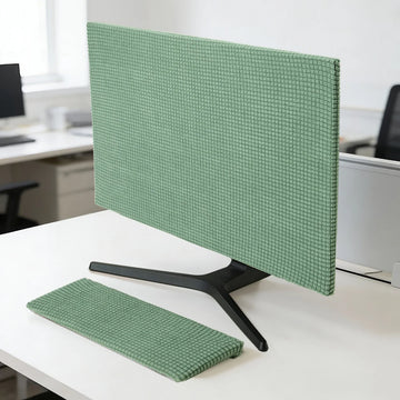 Computer monitor dust cover 2-piece set (1 Monitor cover and 1 keyboard cover) elastic, suitable for 24-30 inch monitors Apsilon