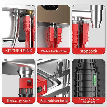 OUDISI - Badkamer en Keuken Kraan Reparatie Tool Set - 18-in-1 - 24-in-1 - Sleutels - Voor Doe-het-zelvers - Model 18-24 Apsilon