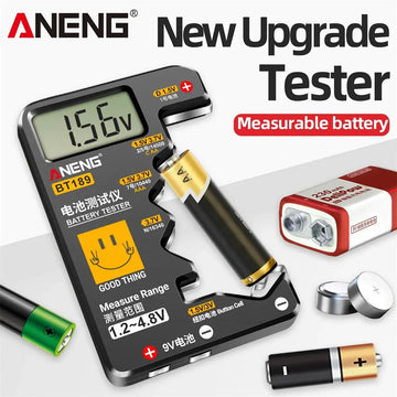 ANENG - Batterijtester - LCD Display - Universeel - Detector - Voor Huishoudelijk Gebruik - Model BT189 Apsilon