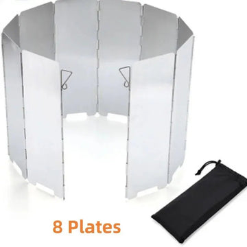 Aluminium Legering - Fornuis Windscherm - Ultralicht - Opvouwbaar - Kamperen - Voor Outdoor Liefhebbers - Model 8/10 Platen Apsilon