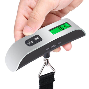 Draagbare Weegschaal - Digitaal LCD Display - Blauw Backlight - Precies Weeg - Voor Reizigers - 50kg Model Apsilon